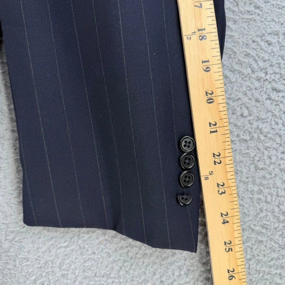 Hickey Freeman Loro Piana Tasmanian Super 120s‎ Navy Pinstripe Suit Men 42R READ